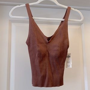 New with tags Abercrombie glossy V neck sweater tank Size small